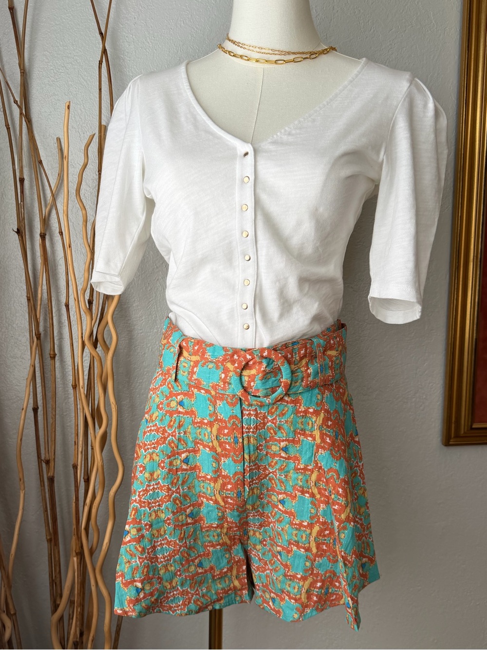 103~ NWT Moon River for anthropology Belted Women’s Shorts w pockets Medium